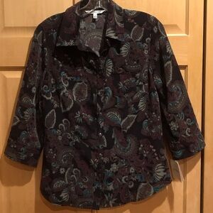 New Croft & Barrow Multicolor Patterned Blouse
